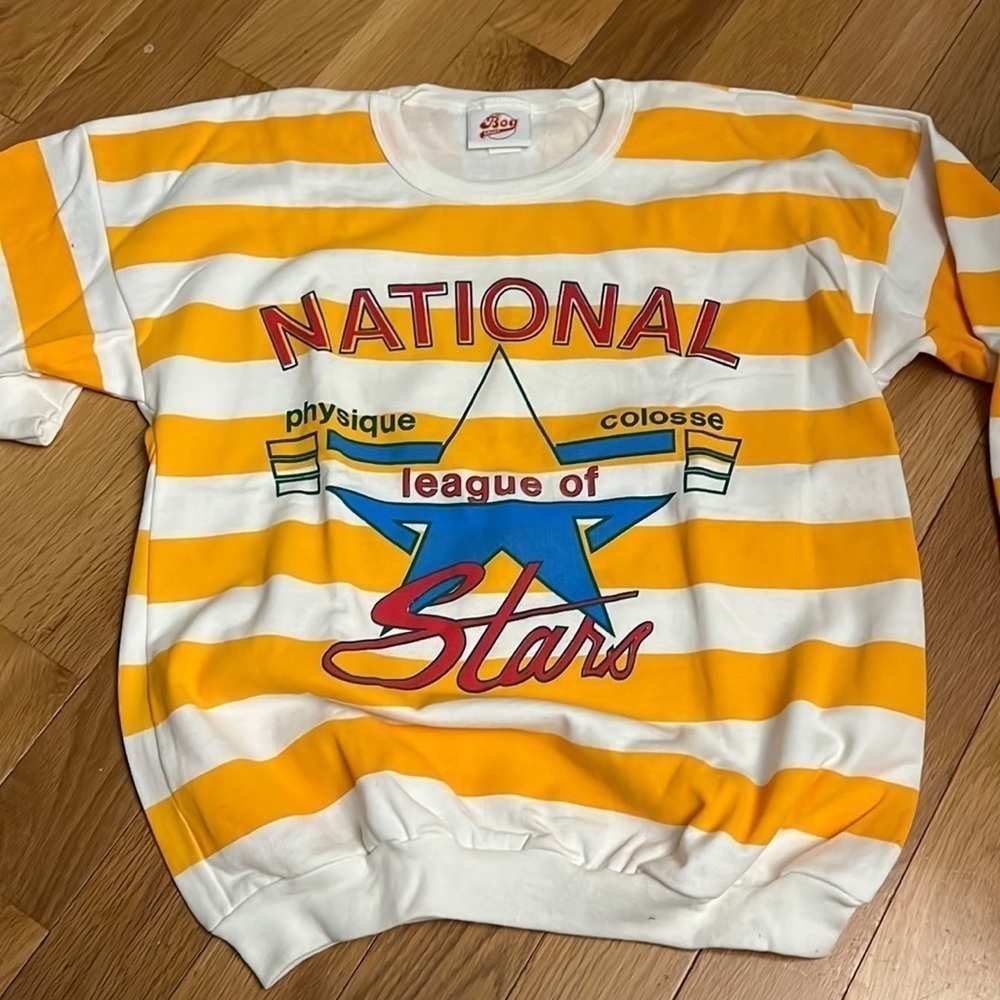 Bog Sport Vintage National League of Starts XL Preppy Rugby Polo Sweatshirt
